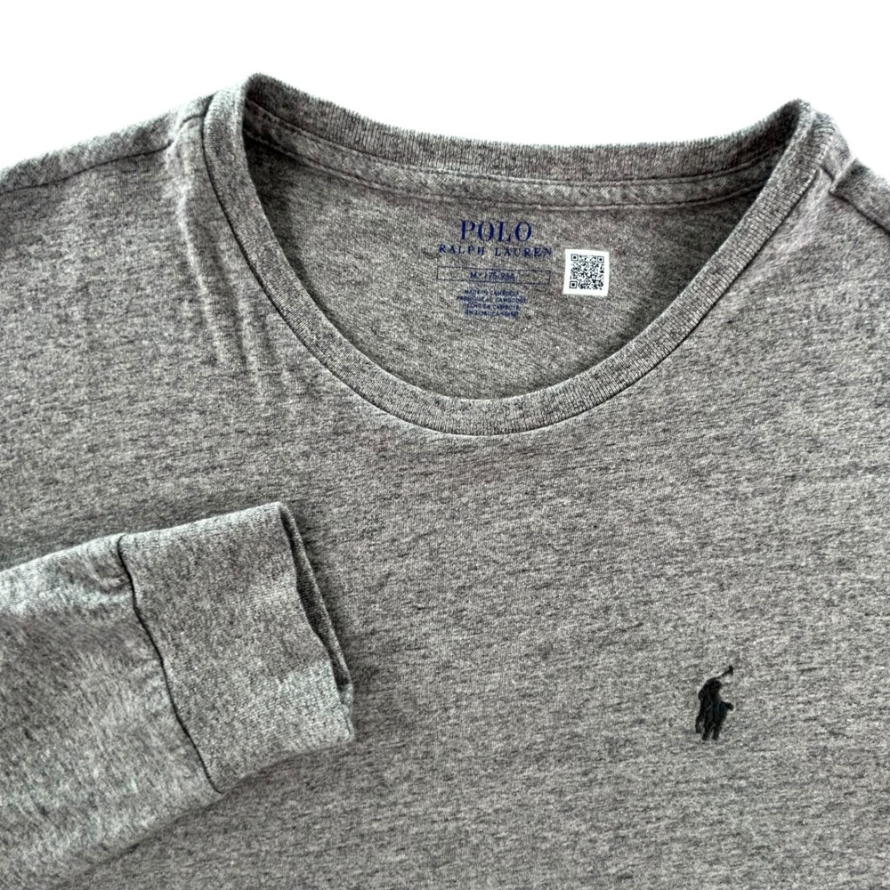 Polo Ralph Lauren Mens Grey Heather Long Sleeve Cotton T-Shirt Size Medium